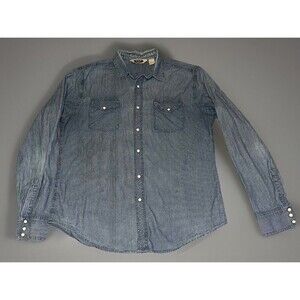 Salt Valley Western (L) Long Sleeve Shirt Pearl Snap Black Cotton Cowboy Western